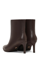 Women's Brown Thin Heeled Leather Boots | Derimod