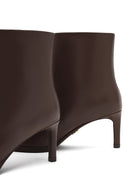 Women's Brown Thin Heeled Leather Boots | Derimod
