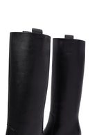 Women's Black Thick Heeled Leather Boot | Derimod
