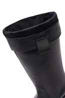 Women's Black Thick Heeled Leather Boot | Derimod