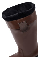 Kadın Kahverengi Kalın Topuklu Deri Çizme | Derimod