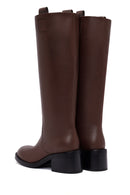 Kadın Kahverengi Kalın Topuklu Deri Çizme | Derimod