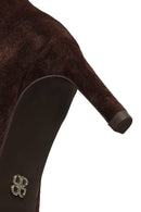 Kadın Kahverengi İnce Topuklu Süet Deri Çizme | Derimod