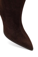 Kadın Kahverengi İnce Topuklu Süet Deri Çizme | Derimod