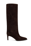 Kadın Kahverengi İnce Topuklu Süet Deri Çizme | Derimod