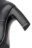 Women's Black Thick Heeled Leather Boot | Derimod