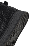 Women's Black Thick-Soled Studded Leather Teddy Boots | Derimod