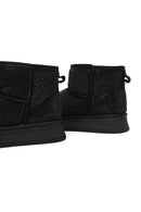 Women's Black Thick-Soled Studded Leather Teddy Boots | Derimod