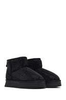 Women's Black Thick-Soled Studded Leather Teddy Boots | Derimod