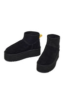 Kadın Siyah Kalın Tabanlı Süet Deri Teddy Bot | Derimod