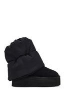 Kadın Siyah Kalın Tabanlı Süet Deri Teddy Bot | Derimod