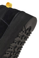 Kadın Siyah Kalın Tabanlı Süet Deri Teddy Bot | Derimod