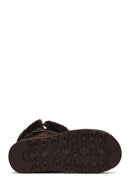 Kadın Kahverengi Kalın Tabanlı Kürk Detaylı Süet Deri Teddy Bot | Derimod