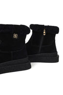 Kadın Siyah Fermuarlı Kalın Tabanlı Süet Deri Teddy Bot | Derimod