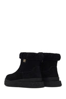 Kadın Siyah Fermuarlı Kalın Tabanlı Süet Deri Teddy Bot | Derimod