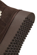 Kadın Kahverengi Kalın Tabanlı Desenli Süet Deri Teddy Bot | Derimod