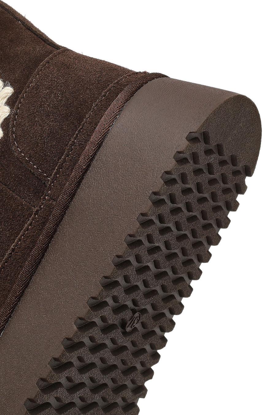 Women's Brown Thick-Soled Patterned Suede Leather Teddy Boot