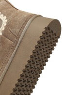 Kadın Vizon Kalın Tabanlı Desenli Süet Deri Teddy Bot | Derimod