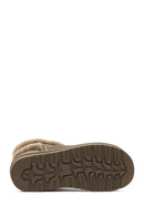 Kadın Bej Desenli Kürk Detaylı Süet Deri Teddy Bot | Derimod