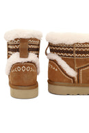 Kadın Camel Desenli Kürk Detaylı Süet Deri Teddy Bot | Derimod