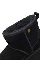 Kadın Siyah Kalın Tabanlı Süet Deri Teddy Bot | Derimod