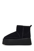 Kadın Siyah Kalın Tabanlı Süet Deri Teddy Bot | Derimod