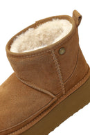 Kadın Camel Kalın Tabanlı Süet Deri Teddy Bot | Derimod