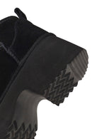 Kadın Siyah Kalın Tabanlı Süet Deri Teddy Bot | Derimod