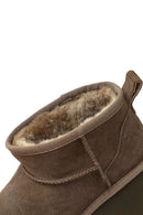 Kadın Vizon Kalın Tabanlı Süet Deri Teddy Bot | Derimod