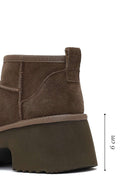 Kadın Vizon Kalın Tabanlı Süet Deri Teddy Bot | Derimod