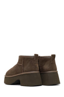 Kadın Vizon Kalın Tabanlı Süet Deri Teddy Bot | Derimod