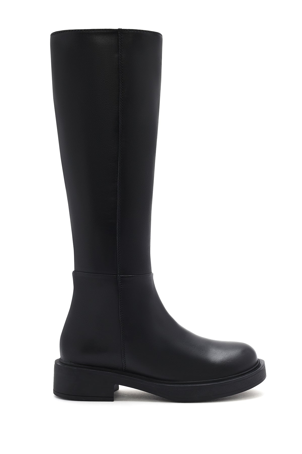 Woman Black Zippered Leather Boot 25WFD510518 | Derimod