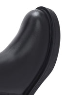 Woman Black Zippered Leather Boot | Derimod