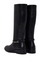 Kadın Siyah Aksesuarlı Deri Çizme | Derimod