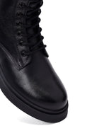 Kadın Siyah Fermuarlı Kalın Tabanlı Deri Postal Bot | Derimod