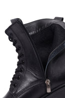 Kadın Siyah Fermuarlı Kalın Tabanlı Deri Postal Bot | Derimod