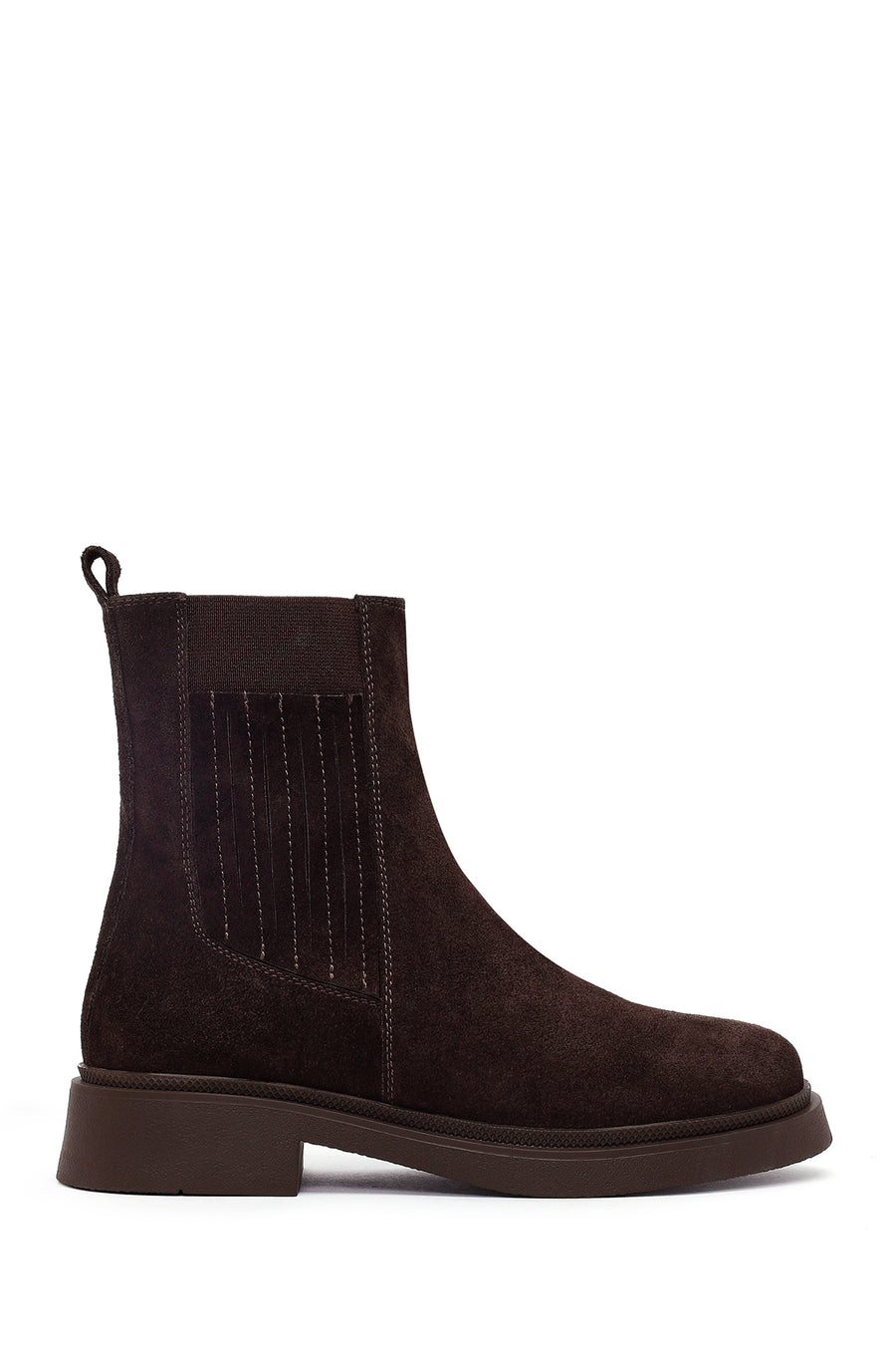 Women's Brown Suede Leather Chelsea Boot 25WFD511210 | Derimod