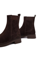 Women's Brown Suede Leather Chelsea Boot | Derimod
