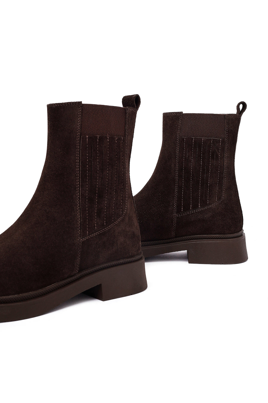 Women's Brown Suede Leather Chelsea Boot