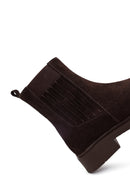 Women's Brown Suede Leather Chelsea Boot | Derimod