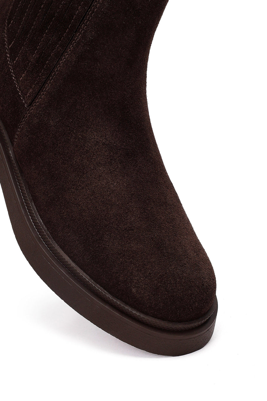 Women's Brown Suede Leather Chelsea Boot