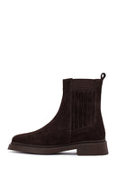 Women's Brown Suede Leather Chelsea Boot | Derimod