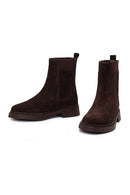 Women's Brown Suede Leather Chelsea Boot | Derimod