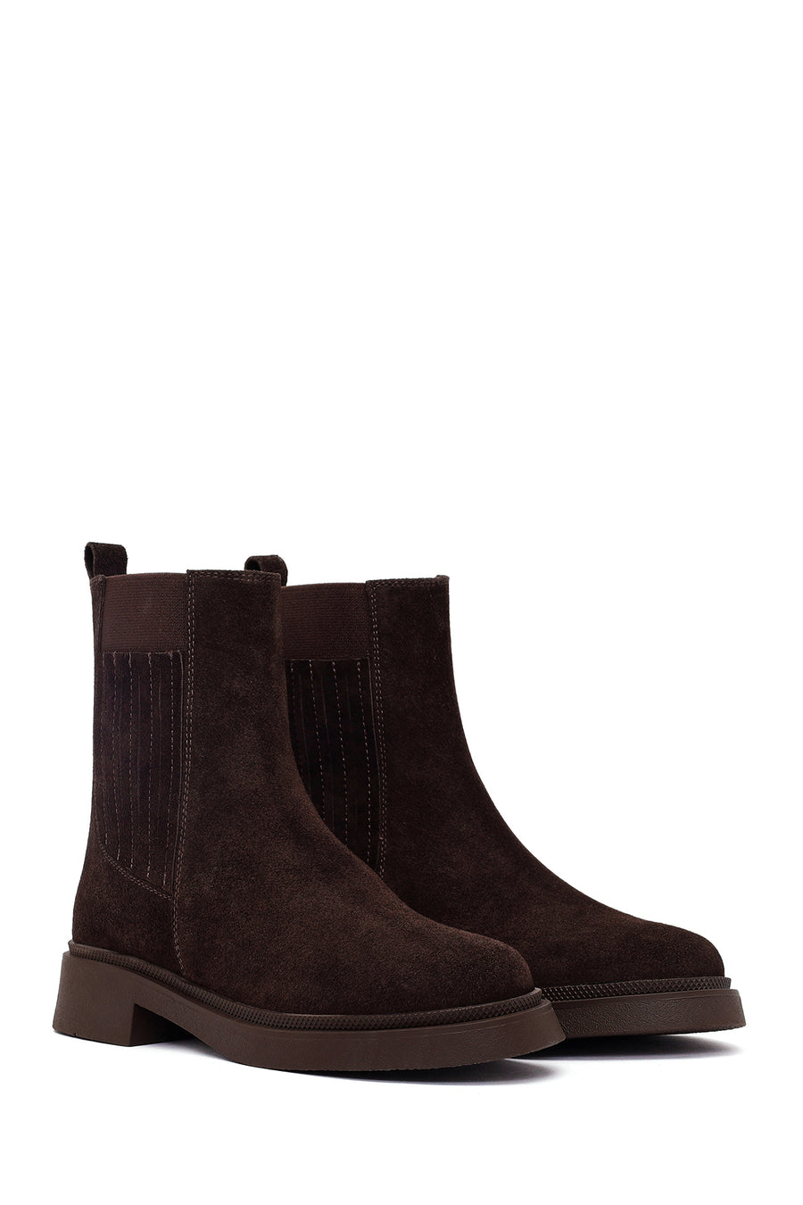 Women's Brown Suede Leather Chelsea Boot