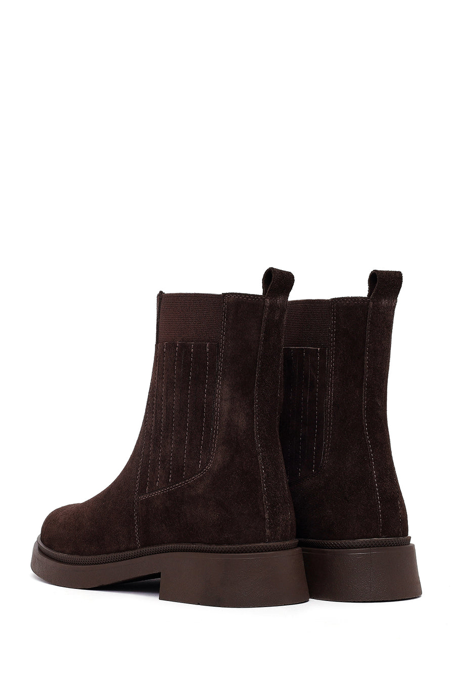 Women's Brown Suede Leather Chelsea Boot