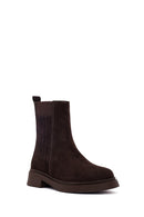 Women's Brown Suede Leather Chelsea Boot | Derimod
