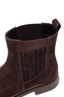 Women's Brown Suede Leather Chelsea Boot | Derimod