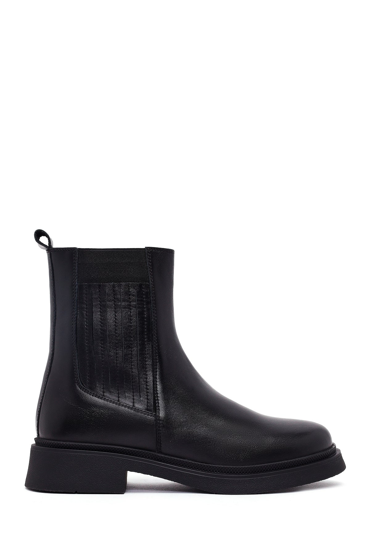 Women's Black Leather Chelsea Boot 25WFD511218 | Derimod