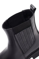Women's Black Leather Chelsea Boot | Derimod