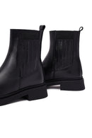 Women's Black Leather Chelsea Boot | Derimod